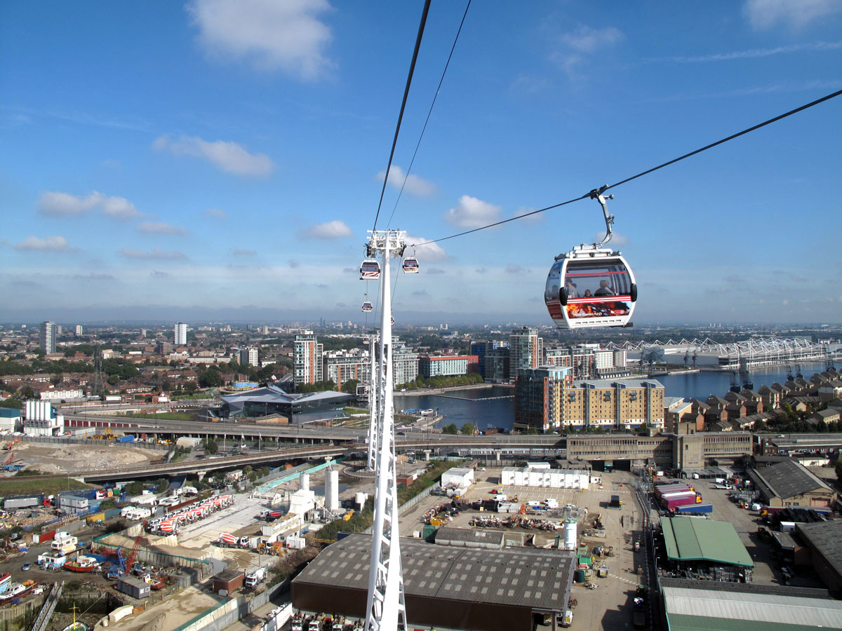 03-View-from-the-Emirates-Airline-Cable-Car View of Royal Victoria Dock from the Emirates Cable Car