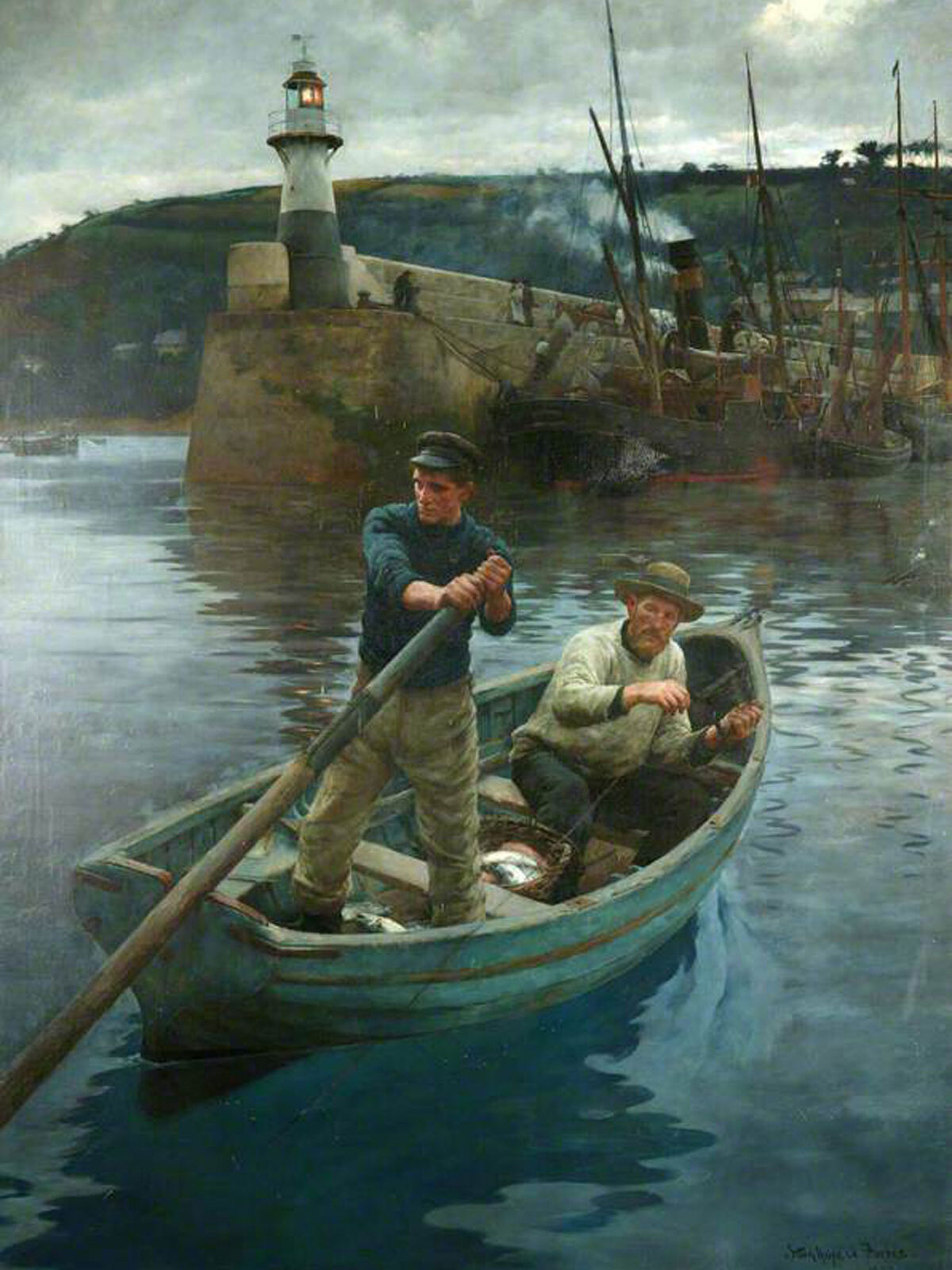 09-The-Lighthouse-(Newlyn)-(1892-Manchester-Art-Gallery) Stanhope Forbes - The Lighthouse (Newlyn) (1892) Manchester Art Gallery